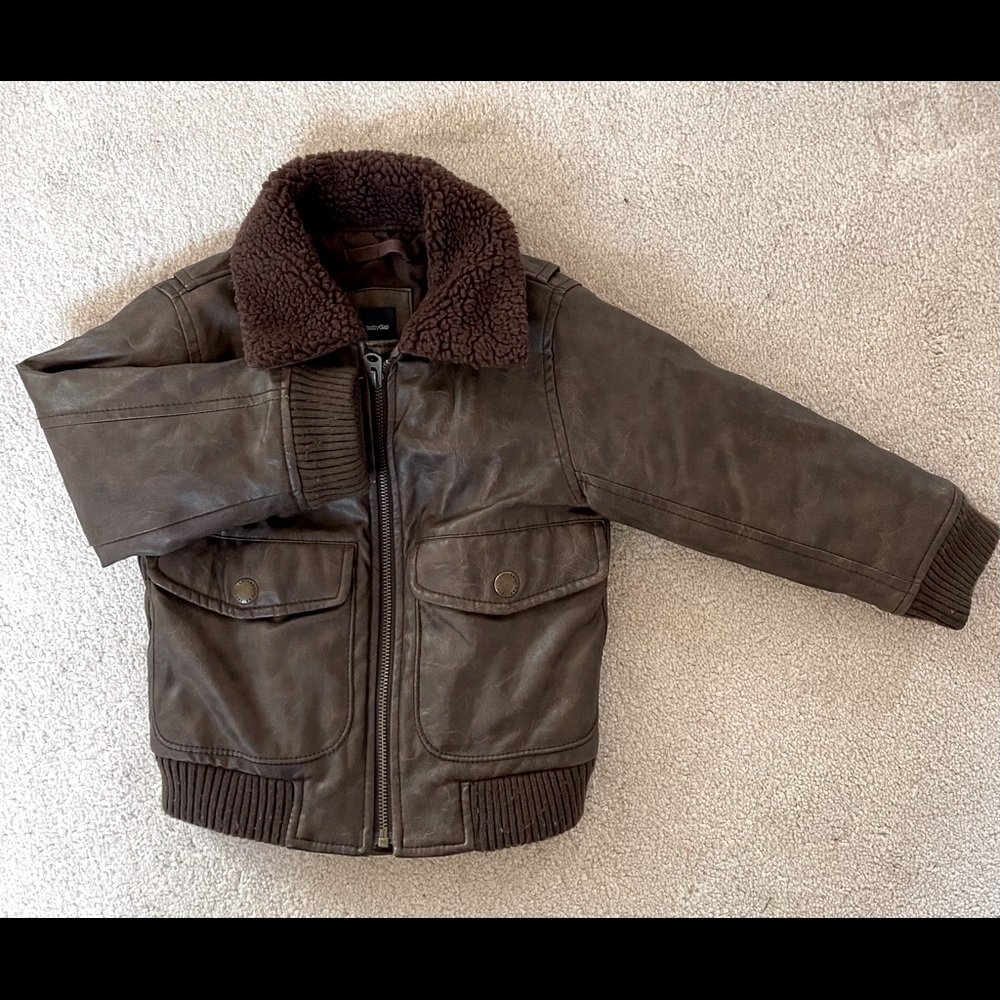 ‘Leather’ Bomber jacket - GAP